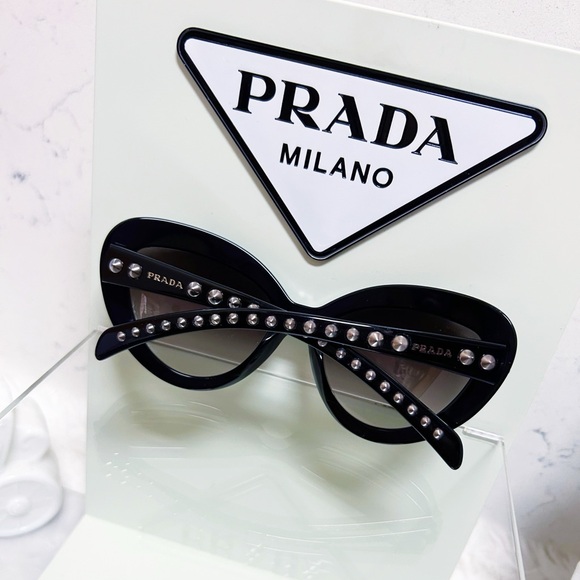 Authentic Prada RARE Limited Edition Studded Gradient Cat Eye Sunglasses - Picture 8 of 12